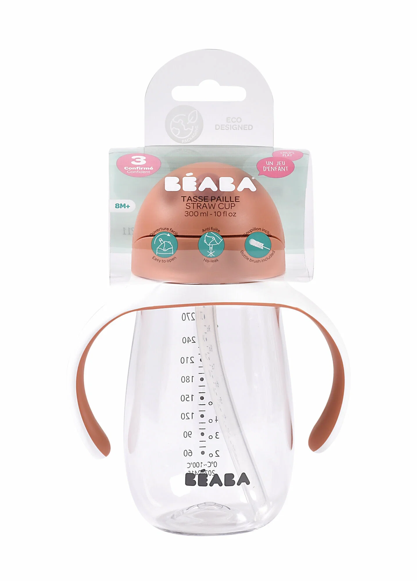 Поильник Beaba Tasse paille 913586 терракотовый 300 мл купить,NaN