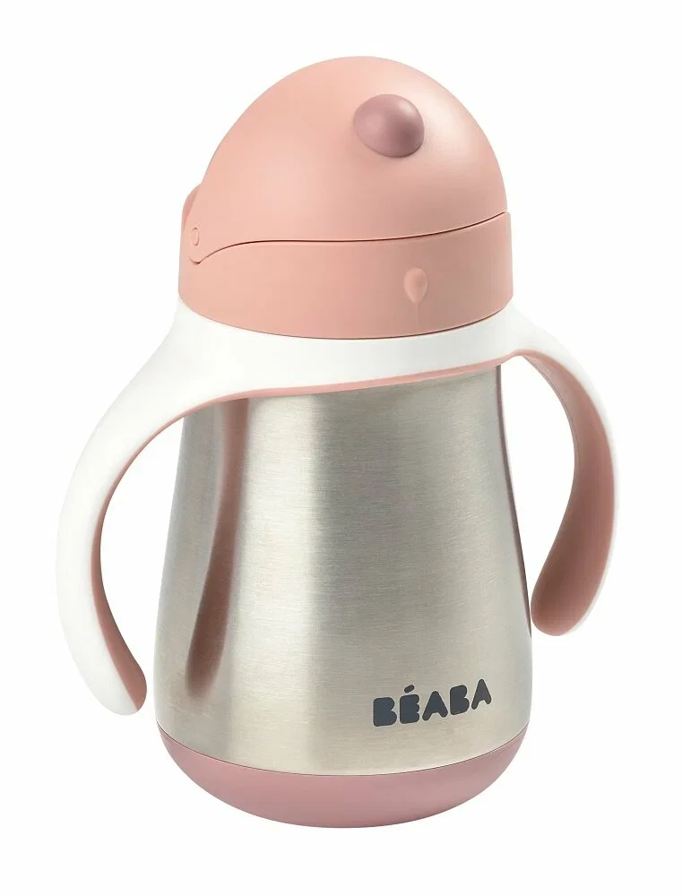 Поильник-термос Beaba Tasse paille inox розовый 250 мл купить,NaN