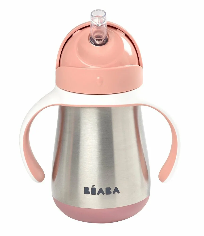 Поильник-термос Beaba Tasse paille inox розовый 250 мл купить,NaN