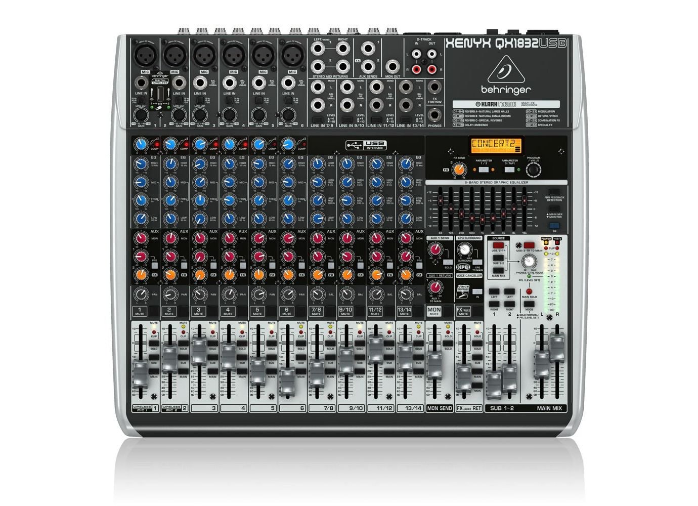 Микшерный пульт Behringer Xenyx QX1832USB черный - ForteMarket Микшерный пульт Behringer Xenyx QX1832USB черный купить,0
