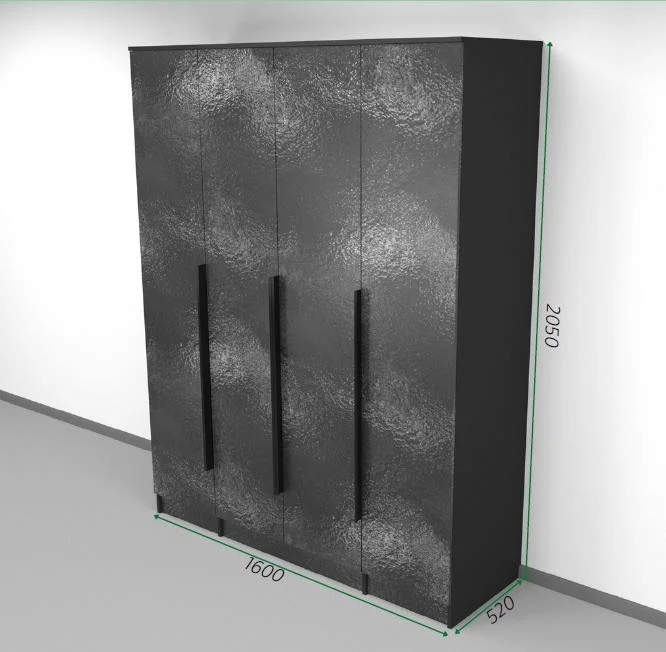 Распашной шкаф S&W 160x205х52см темно-серый купить,NaN