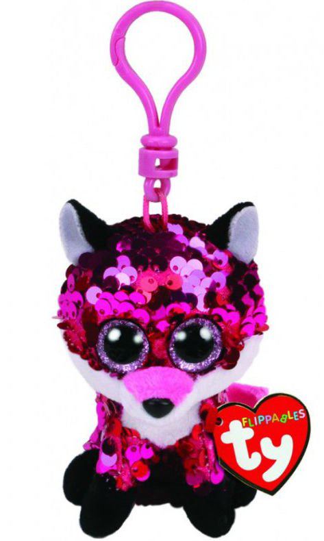 Мягкая игрушка-брелок TY Beanie Boo's Лиса Жевел с пайетками 10см купить,NaN