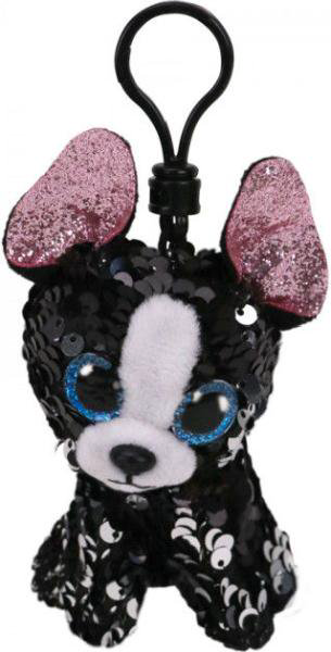 Мягкая игрушка-брелок TY Beanie Boo's Терьер Портия с пайетками 10см купить,NaN