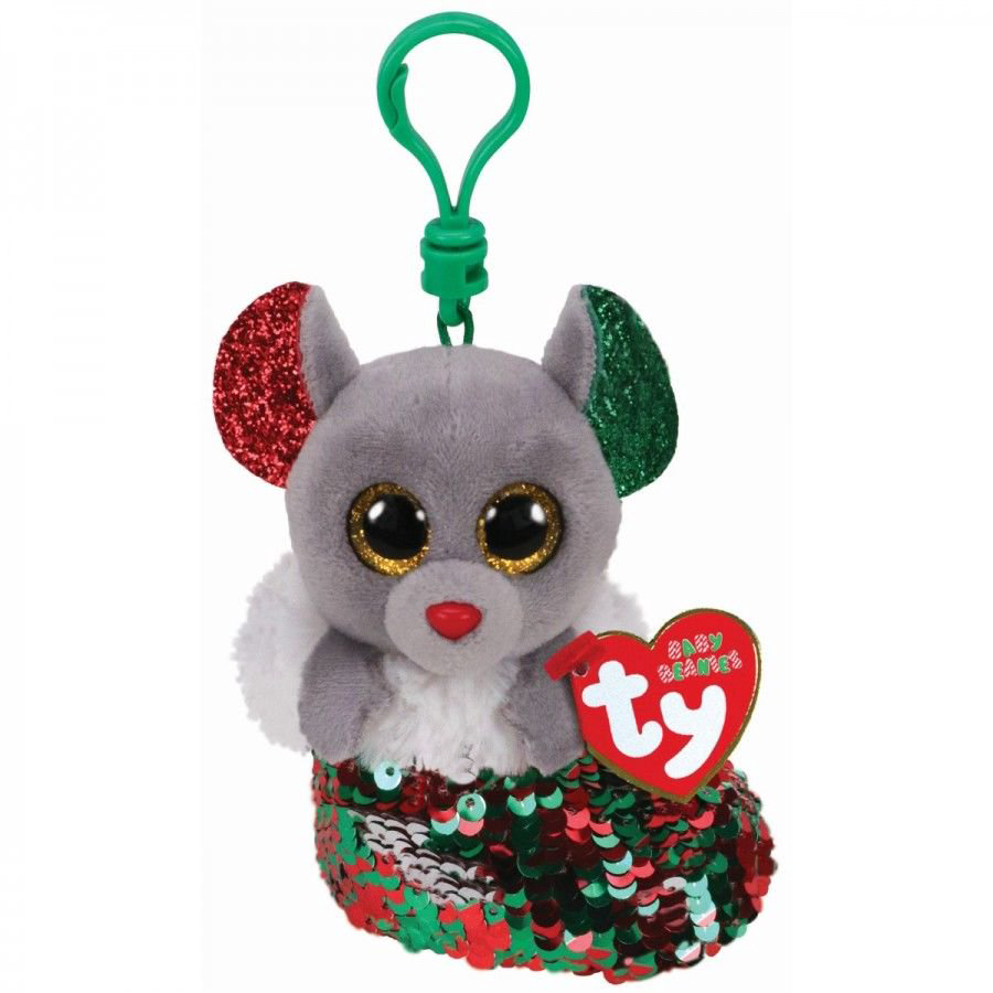 Мягкая игрушка-брелок TY Beanie Boo's Мышь в носке с пайетками 10см купить,NaN