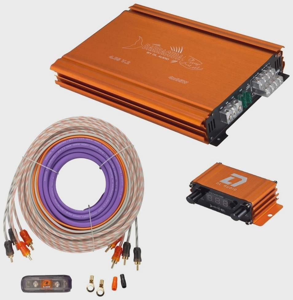 DL Audio Усилитель Barracuda 4.85 V2 + установочный набор Barracuda WK 84 250 Вт 4 канальный