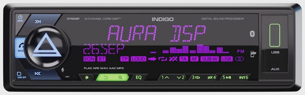 AurA indigo 876 DSP 1 DIN универсальная