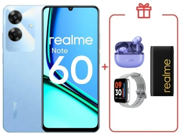 Смартфон Realme Note 60 4/128GB Voyage Blue + подарок купить,NaN
