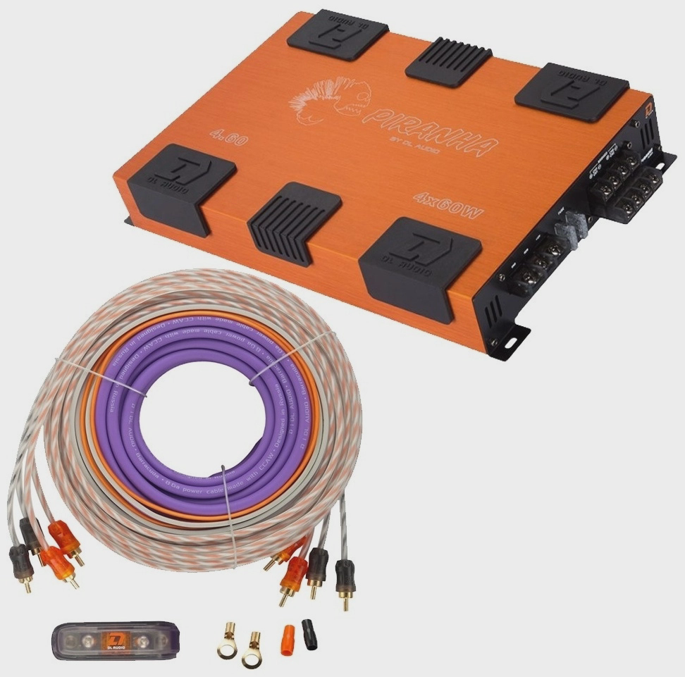 DL Audio усилитель Piranha 4.60 + установочный комплект Barracuda WK 84 190 Вт 4 канальный