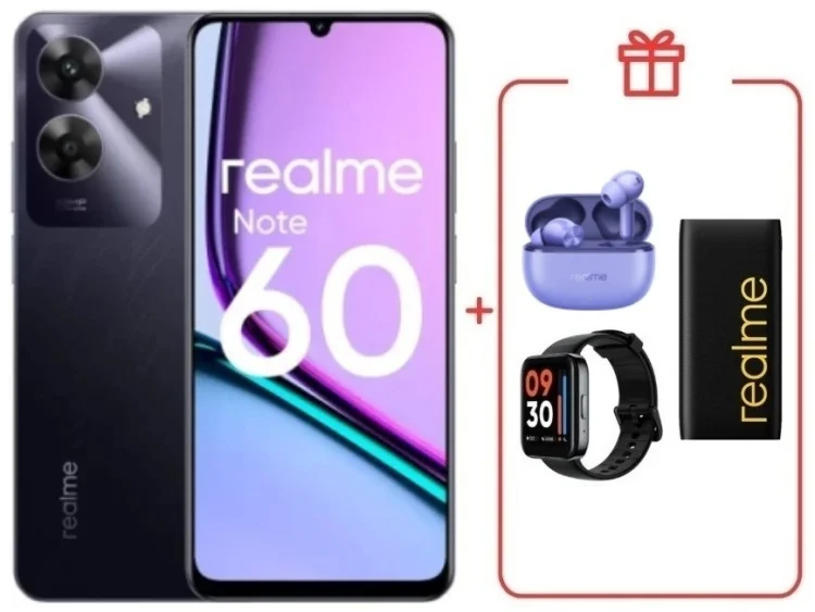 Смартфон Realme Note 60 4/128GB Marble Black + подарок купить,NaN