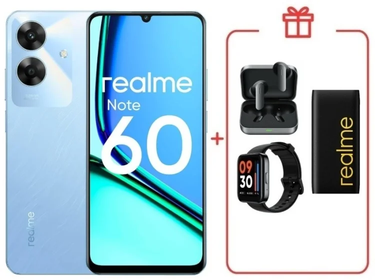 Смартфон Realme Note 60 4/128GB Voyage Blue + подарок купить,NaN
