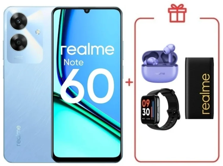 Смартфон Realme Note 60 6/128GB Voyage Blue + подарок купить,NaN