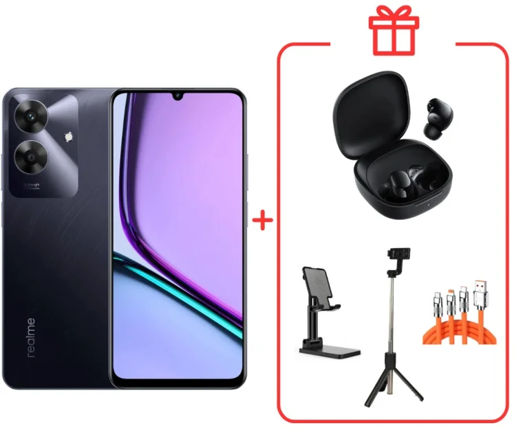 Смартфон Realme Note 60 4/128GB Marble Black + подарок купить,NaN