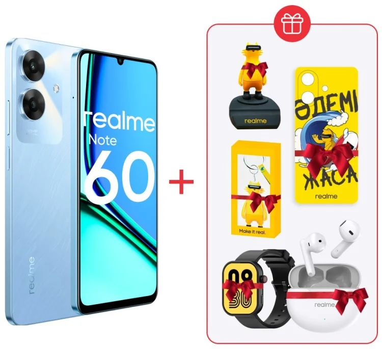 Смартфон Realme Note 60 6/128GB Voyage Blue + подарок купить,NaN
