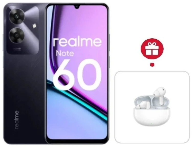Смартфон Realme Note 60 4/128GB Marble Black + подарок купить,NaN