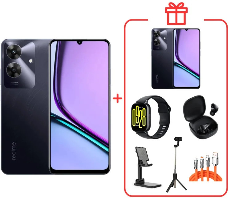 Смартфон Realme Note 60 4/128GB Marble Black + подарок купить,145000