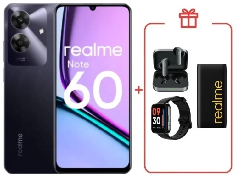Смартфон Realme Note 60 6/128GB Marble Black + подарок купить,NaN