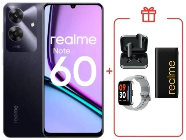 Смартфон Realme Note 60 6/128GB Marble Black + подарок купить,NaN