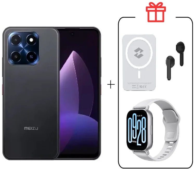 Смартфон Meizu MBLU 22 4/128GB черный + подарок купить,NaN