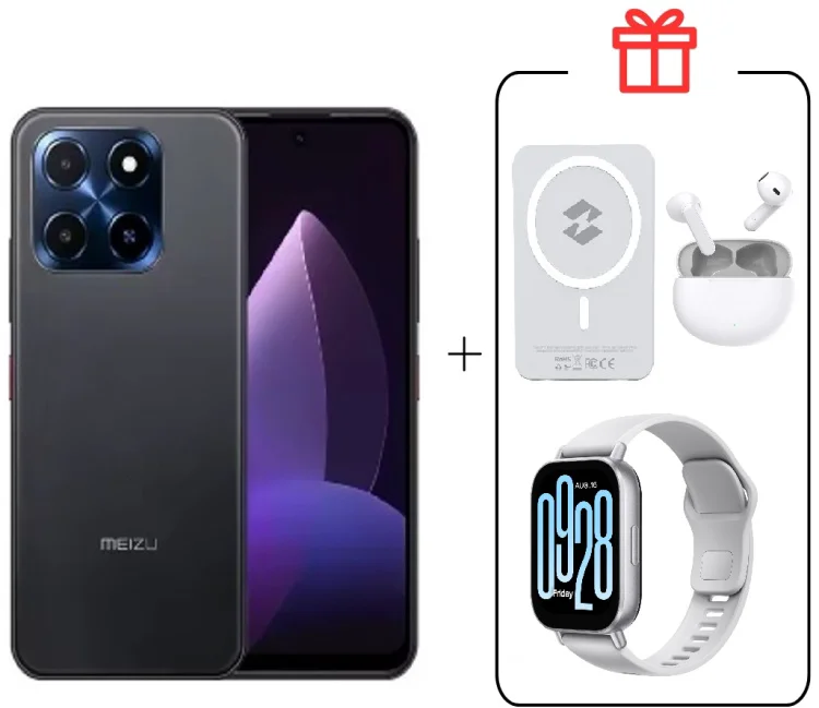 Смартфон Meizu MBLU 22 4/128GB черный + подарок купить,NaN