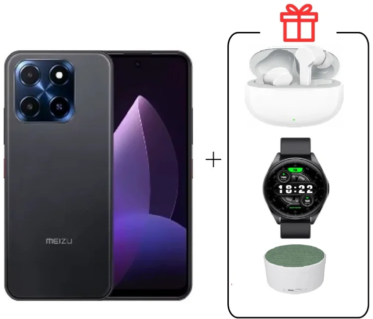 Смартфон Meizu MBLU 22 4/128GB черный + подарок  купить,NaN