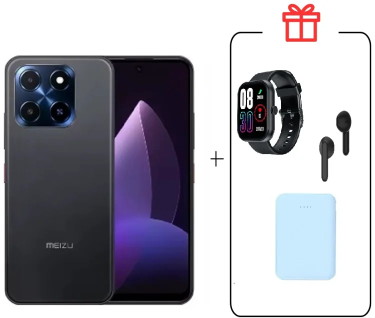 Смартфон Meizu MBLU 22 4/128GB черный + подарок  купить,NaN