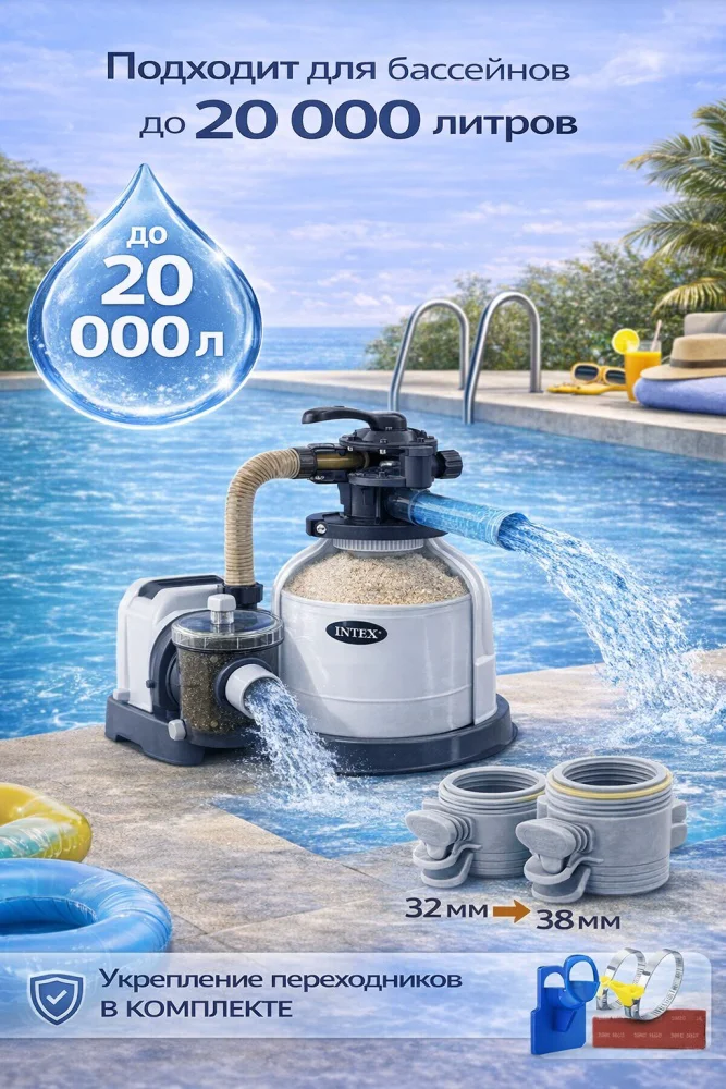 Фильтровальная установка Intex 26644PFF 5700л/ч белая