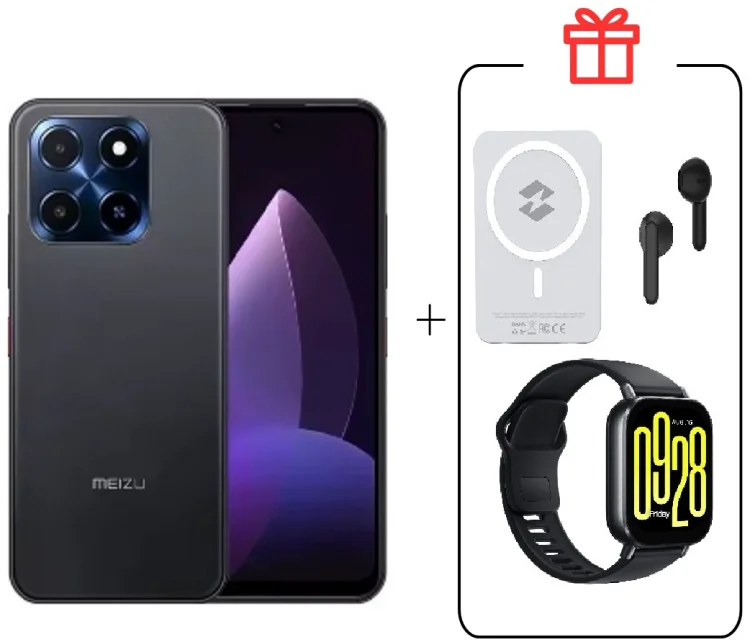 Смартфон Meizu MBLU 22 4/128GB черный + подарок  купить,NaN