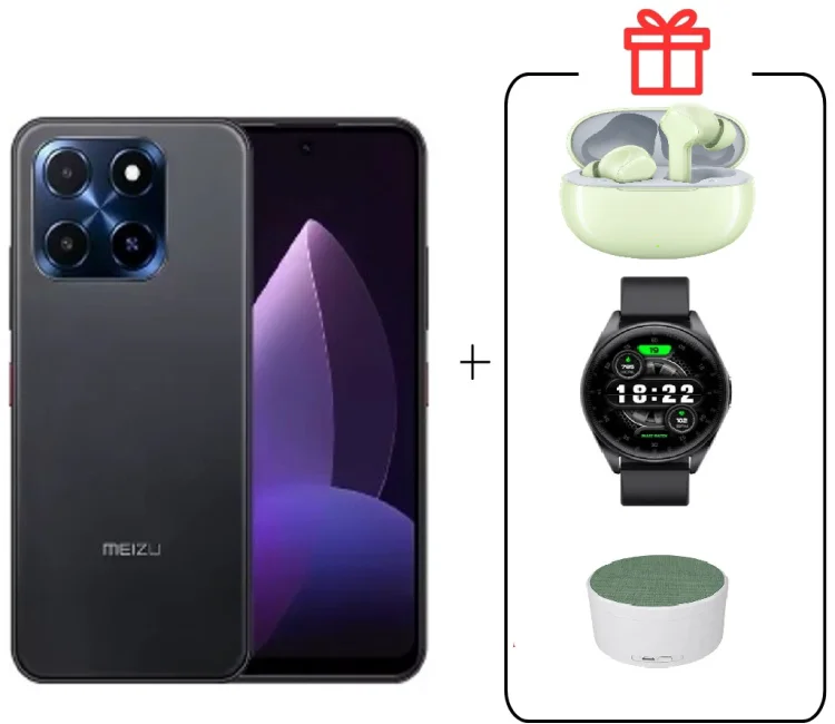 Смартфон Meizu MBLU 22 4/128GB черный + подарок  купить,NaN