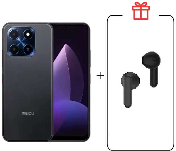 Смартфон Meizu MBLU 22 4/128GB черный + подарок  купить,NaN