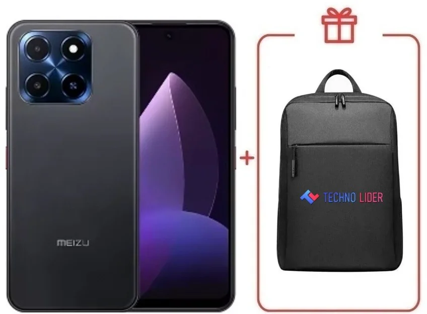 Смартфон Meizu MBLU 22 4/128GB черный + подарок  купить,NaN