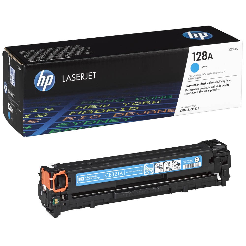 Картридж HP 128A  CE321A голубой