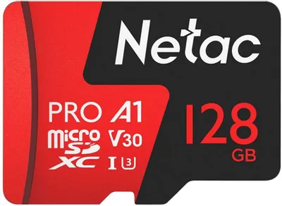 Карта памяти Netac P500 Extreme Pro 128GB microSDXC NT02P500PRO-128G-R 128Gb + адаптер купить,0