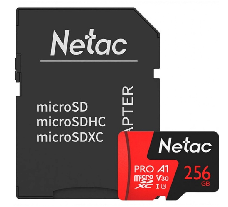 Карта памяти Netac P500 Extreme Pro 256GB microSDXC NT02P500PRO-256G-R 256Gb + адаптер