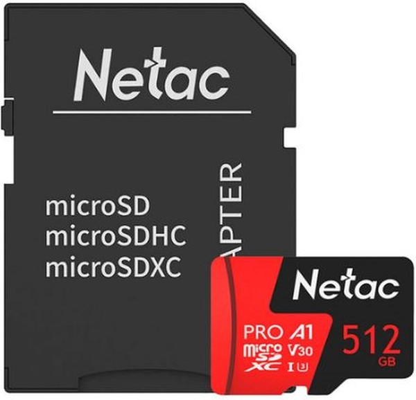 Карта памяти Netac P500 Extreme Pro 512GB microSDXC NT02P500PRO-512G-R 512Gb + адаптер