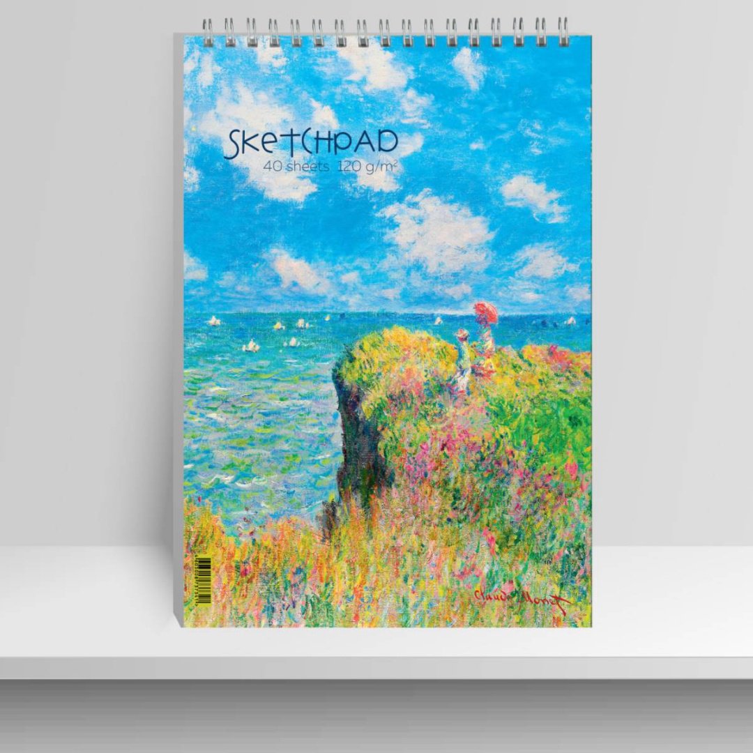 Скетчбук Seventeen Моне Прогулка по скалам, A4, 40 л, мультиколор