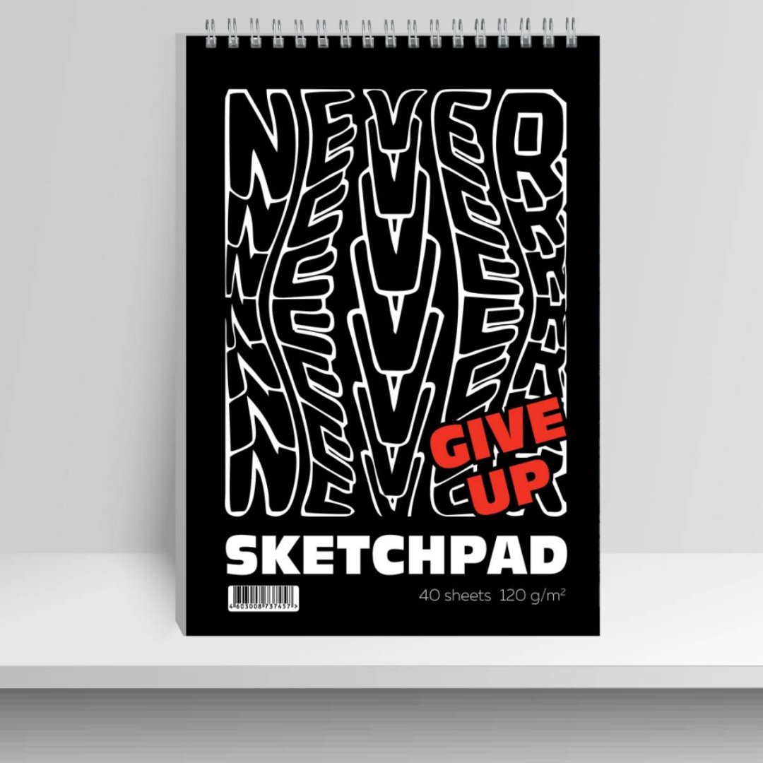 Скетчбук Seventeen Не сдавайся!, A5, 40 л, черный