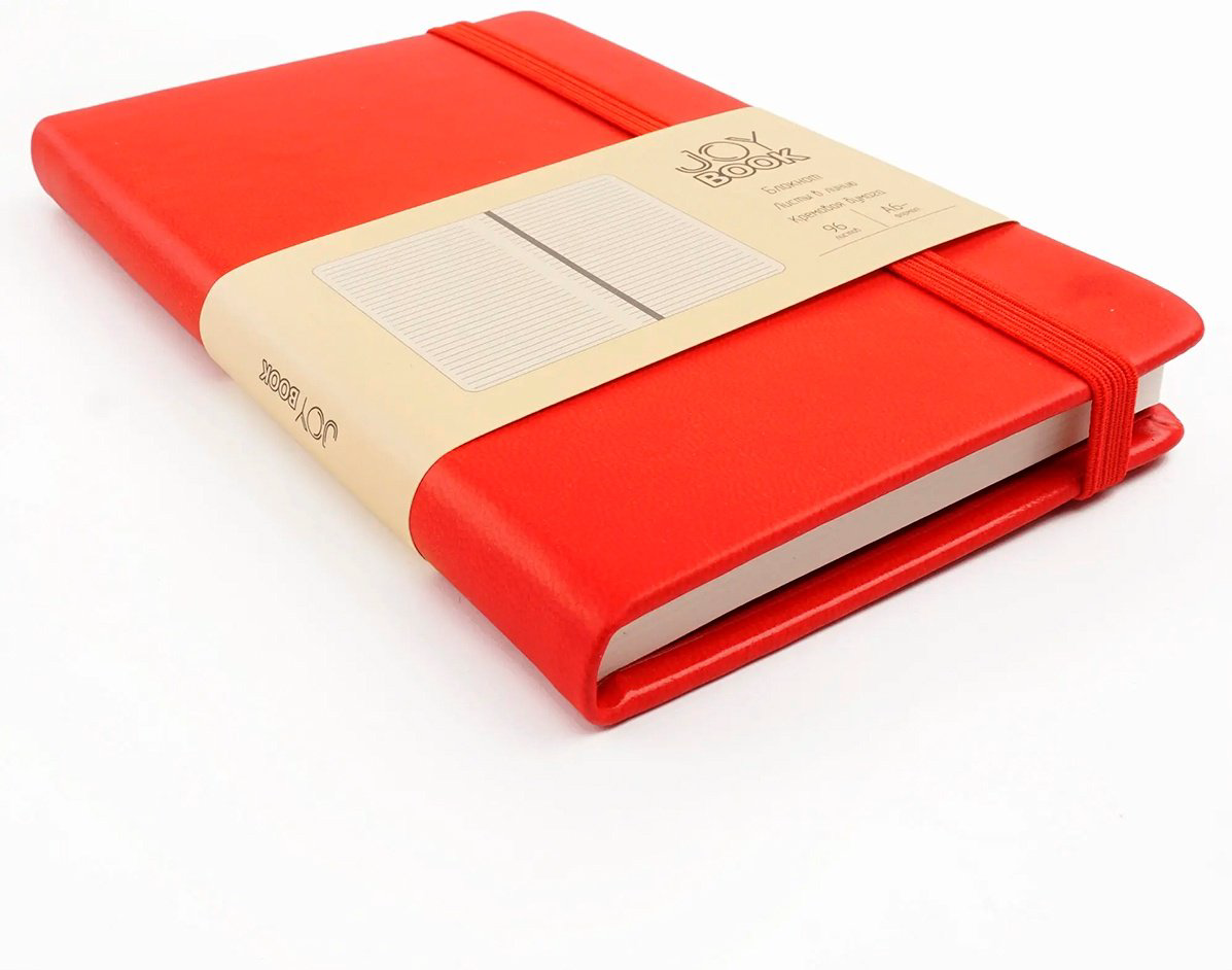 Блокнот Listoff Joy Book. Очень красный, A6, 96 л, красный купить,NaN