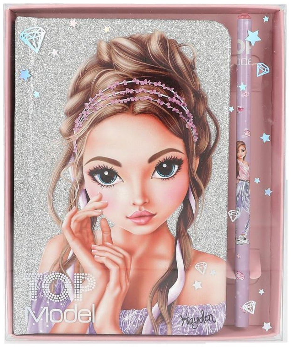 Блокнот с карандашом TOPModel Glitter Queen 412645, A5, 160 л, мультиколор купить,NaN