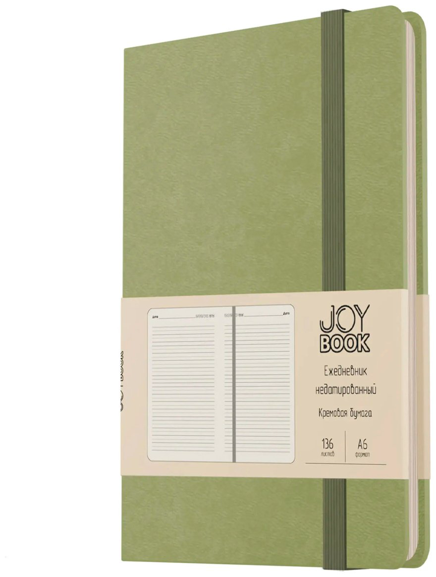 Ежедневник Listoff Joy Book.&nbsp;Чай матча, A6, 136 л, зеленый купить,NaN