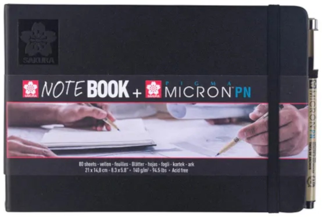 Скетчбук Sakura однотонный, A4, 80 л, черный