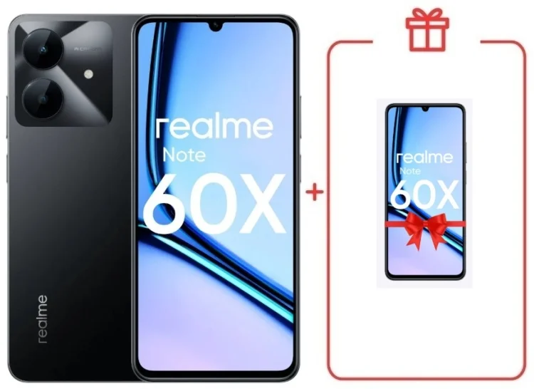 Смартфон Realme Note 60x 3/64GB Marble Black + подарок купить,NaN