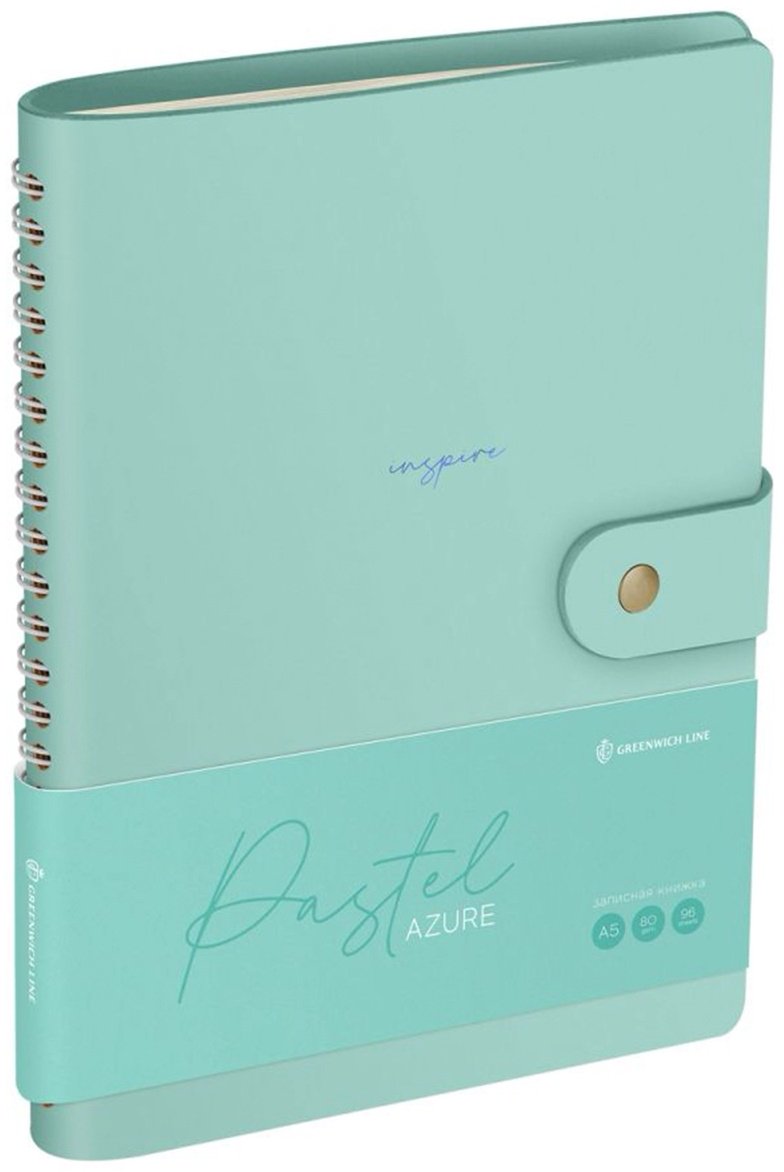 Записная книжка Greenwich Line Pastel. Azure, A5, 96 л, зеленый