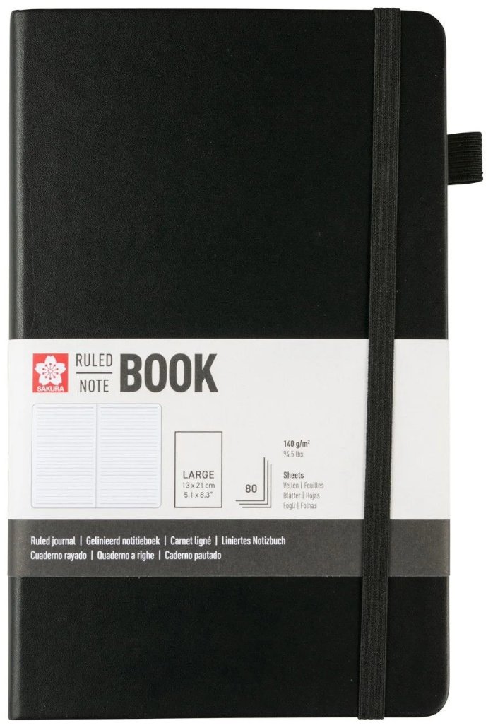 Блокнот Sakura черный, A5, 80 л, черный