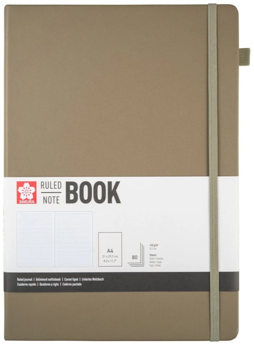 Блокнот Sakura тёмно-пепельный, A4, 80 л, бежевый