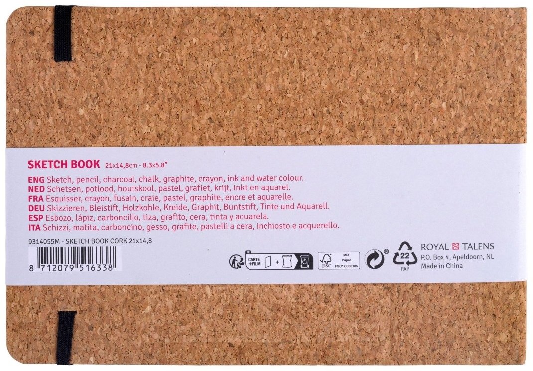 Блокнот Art Creation Пробка, A5, 80 листов, коричневый