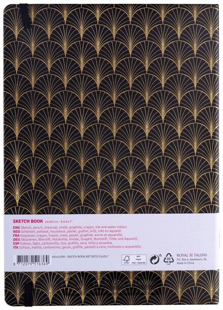 Блокнот Art Creation Art Deco, A4, 80 листов, черный