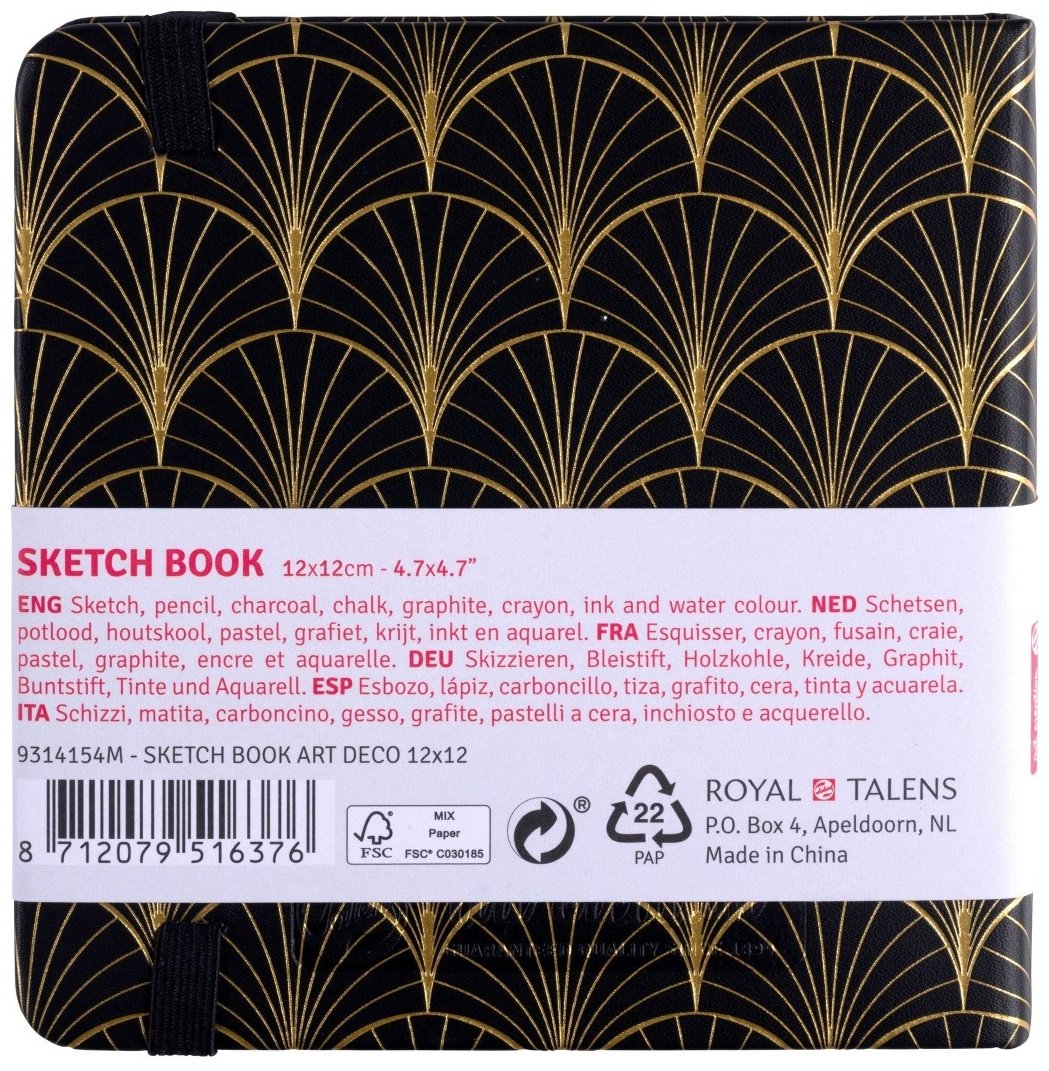 Блокнот Art Creation Art Deco, B6, 80 листов, черный