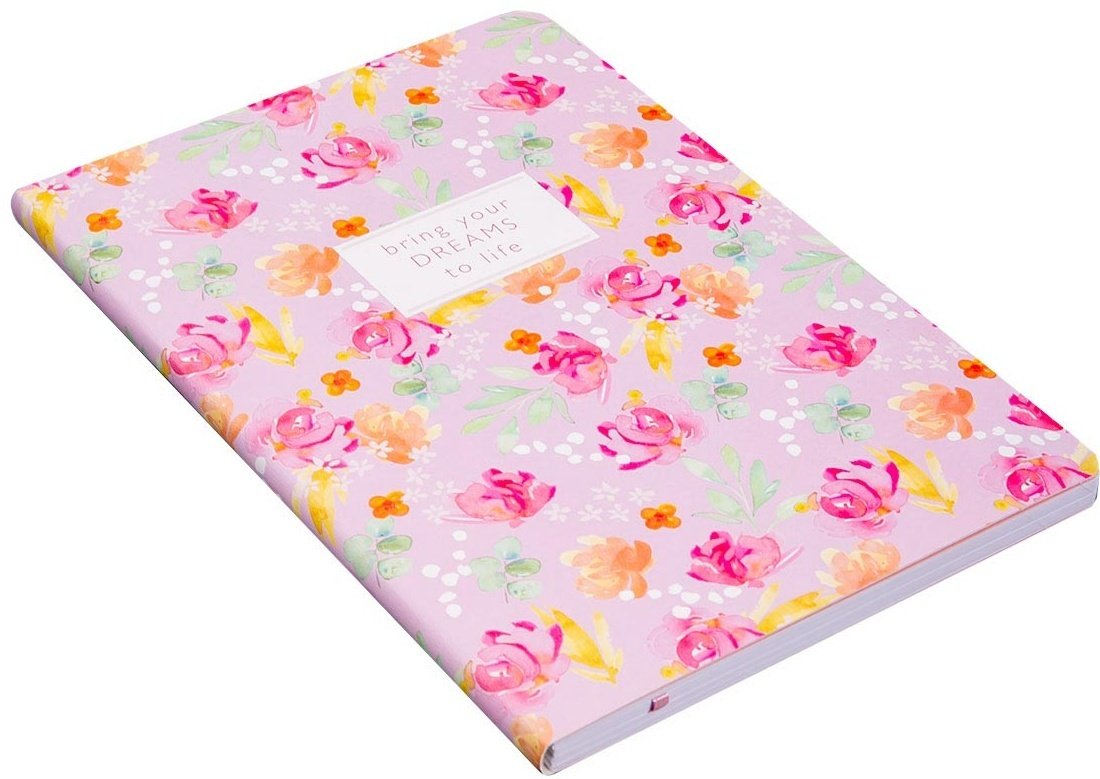 Блокнот JOHNSHEN Цветы, A5, 64 л, линейка