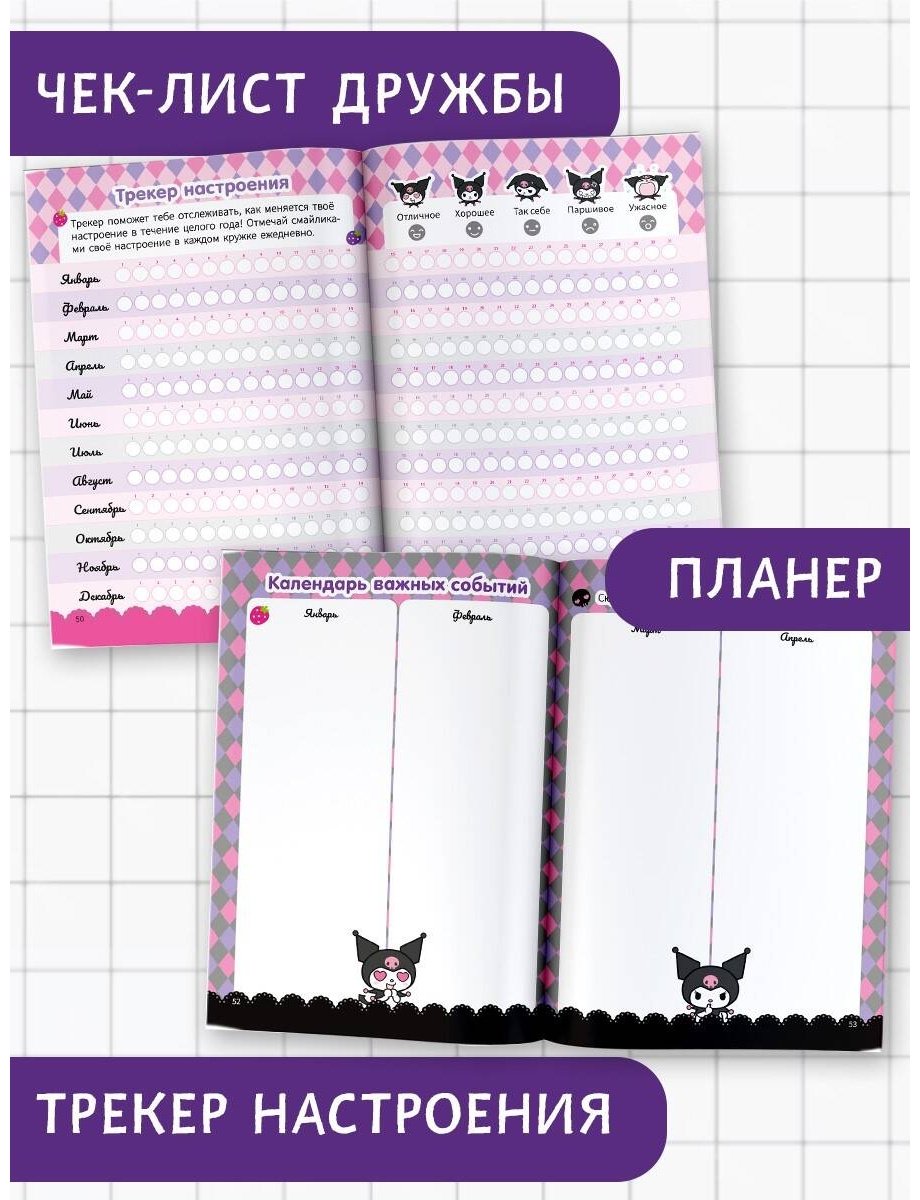 Дневник личный АСТ Kuromi, A4, 64 л, мультиколор купить,0