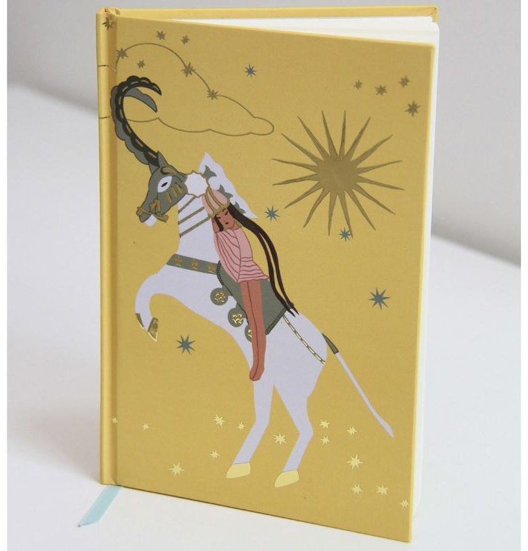 Блокнот Indira Elif Badambayeva Принцесса на белом коне, A5, 80 л, желтый